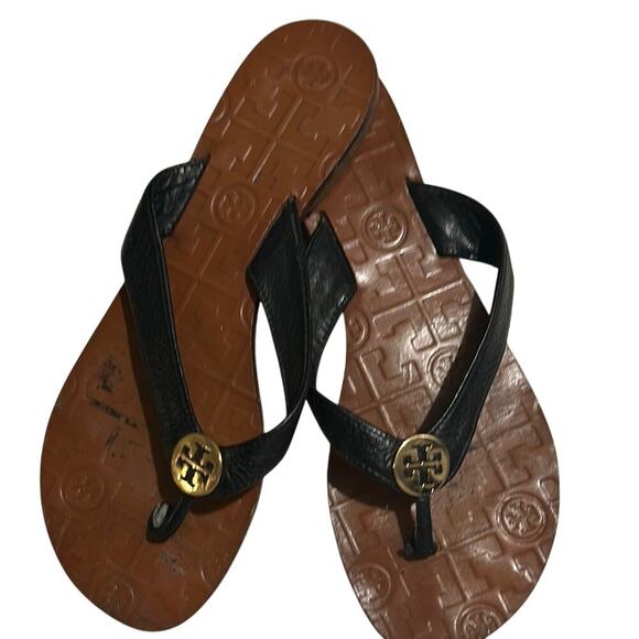 Tory Burch Black and Brown Sandals - Picture 2 of 10